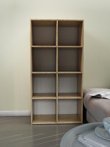 Стеллаж универсальный 8-секционный Wood&Stone «Малави» 320 дуб бунратти 136×34.5×69.3 см фото 7