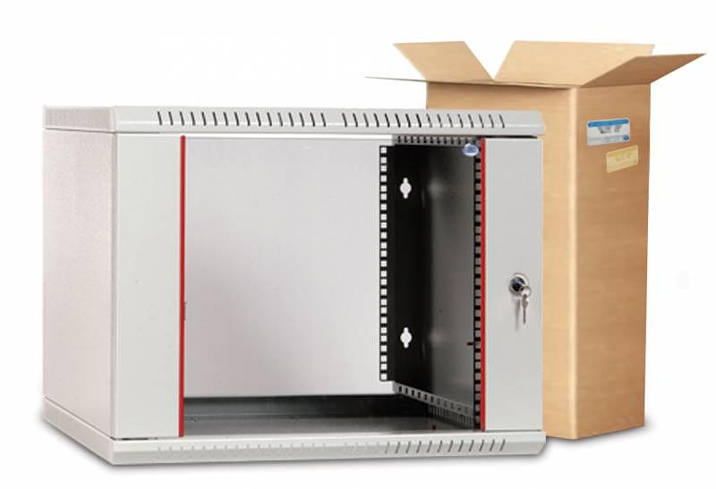 Шкаф коммутационный ЦМО ШРН-Э-12.500 12U 600x520мм пер.дв.стекл несъемн.бок.пан. серый фото 1