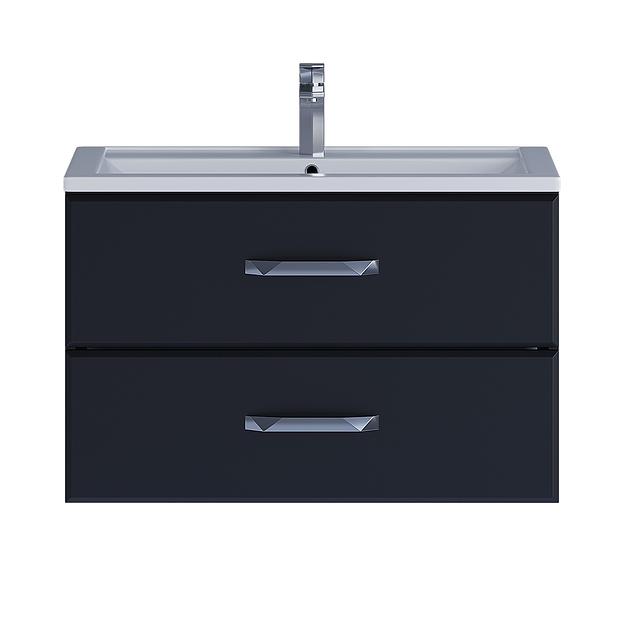 Тумба с раковиной для ванной Uperwood Foster 80 см, подвесная, черная фото 9