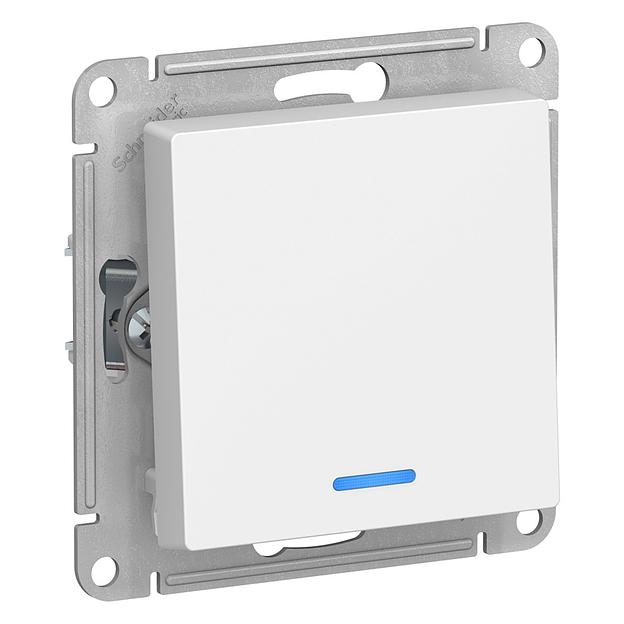 Systeme electric ATN000113 ATLASDESIGN 1-клавишный ВЫКЛЮЧАТЕЛЬ с подсветкой, сх.1а, 10АХ, механизм, БЕЛЫЙ фото 1
