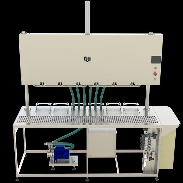 Полуавтомат розлива жидкостей в тару 0,5 – 10,0 л ПР-1200В-МГ (весовой, 6 голов, с опусканием) фото 5