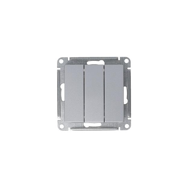 Systeme electric ATN000331 ATLASDESIGN 3-клавишный ВЫКЛЮЧАТЕЛЬ, сх.1+1+1, 10АХ, механизм, АЛЮМИНИЙ фото 5