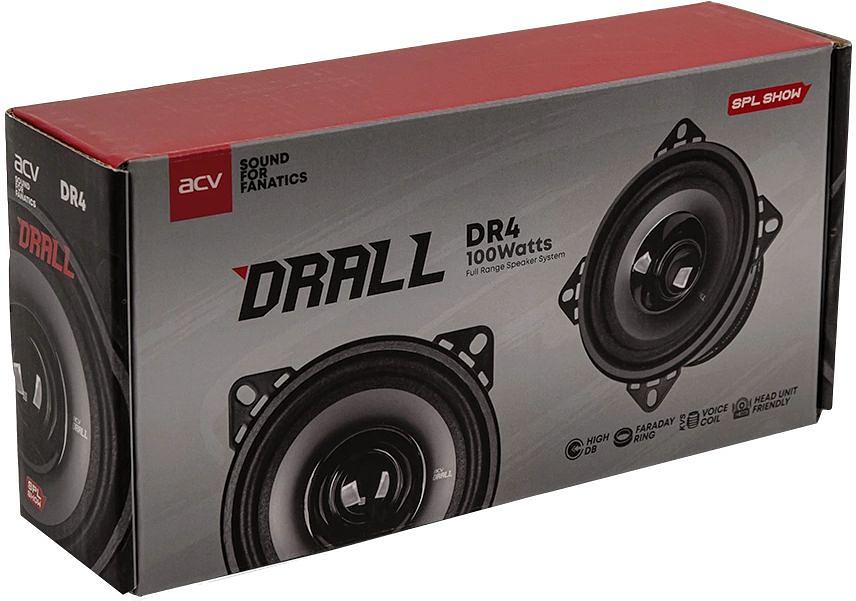 Колонки автомобильные ACV DRALL DR4 (без решетки) 100Вт 94дБ 3Ом 10см (4дюйм) (ком.:2кол.) широкополосные однополосные фото 7