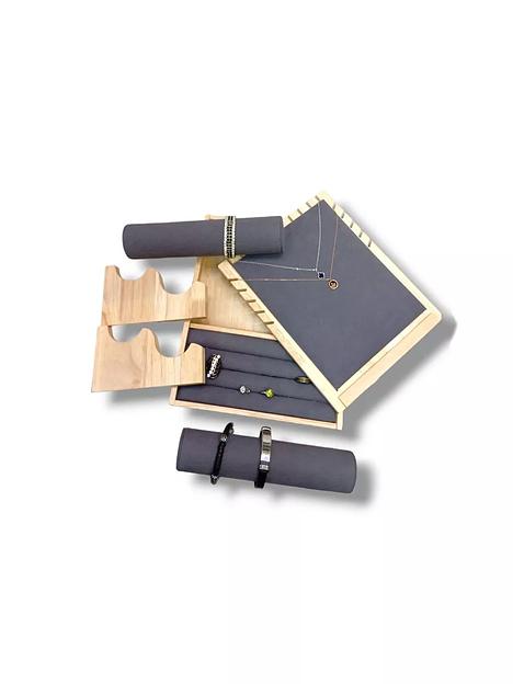 Подставка под цепи, браслеты и кольца (3 в 1), серый ОПТ фото 4