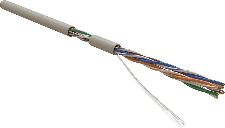 Кабель информационный Hyperline UUTP4R-C5E-S24-IN-PVC-GY-305 кат.5E UTP 4 пары 24AWG PVC внутренний 305м серый фото 1