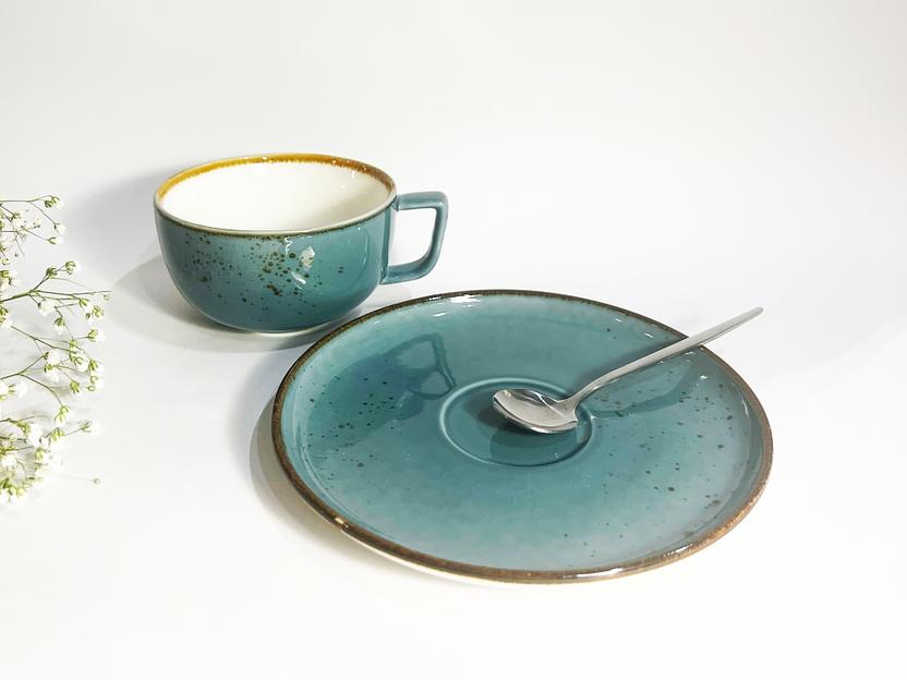 Чайная пара из фарфора Safari Shop 220 мл «Blue collection» NGD010-1 blue, опт фото 3