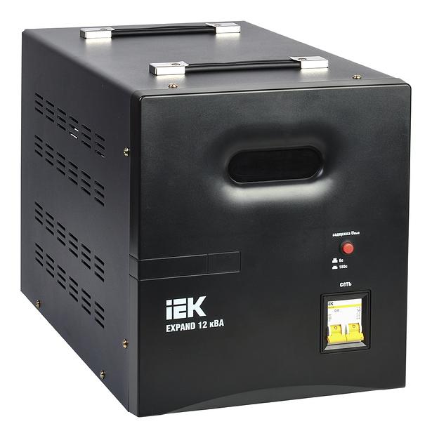 Стабилизатор напряжения IEK Expand 12кВА однофазный черный (IVS21-1-012-11) фото 1