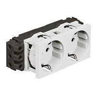 Розетка 4М, 2Р+Т, с Защитными Шторками, Белая фото 1