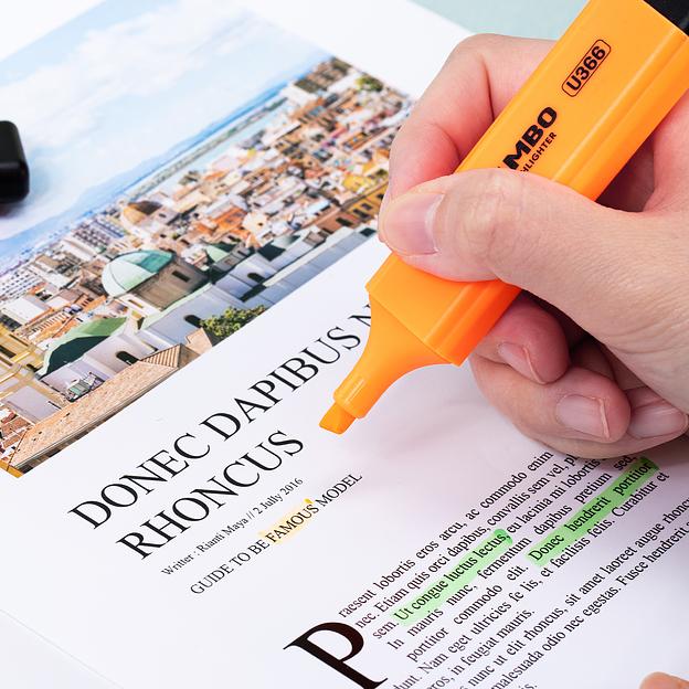 Текстовыделитель Deli EU366-OR скошенный пиш. наконечник 1-5мм оранжевый фото 4