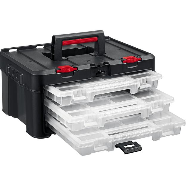 KETER STACKNROLL, 481 х 332 х 233 мм, (19″), пластиковый ящик с 3 органайзерами и 18 ячейками (38406) фото 5