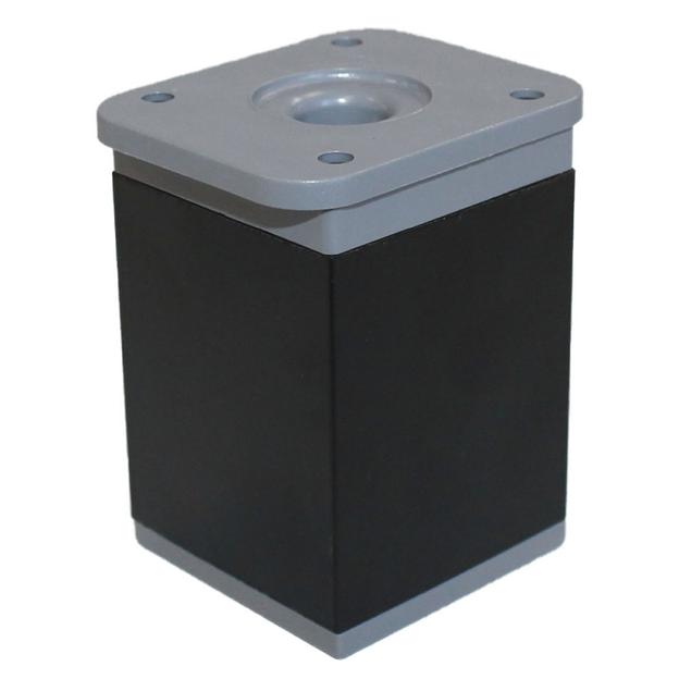 SETE Ножка регулируемая, квадратная 40х40мм, Н=60мм, черная фото 1