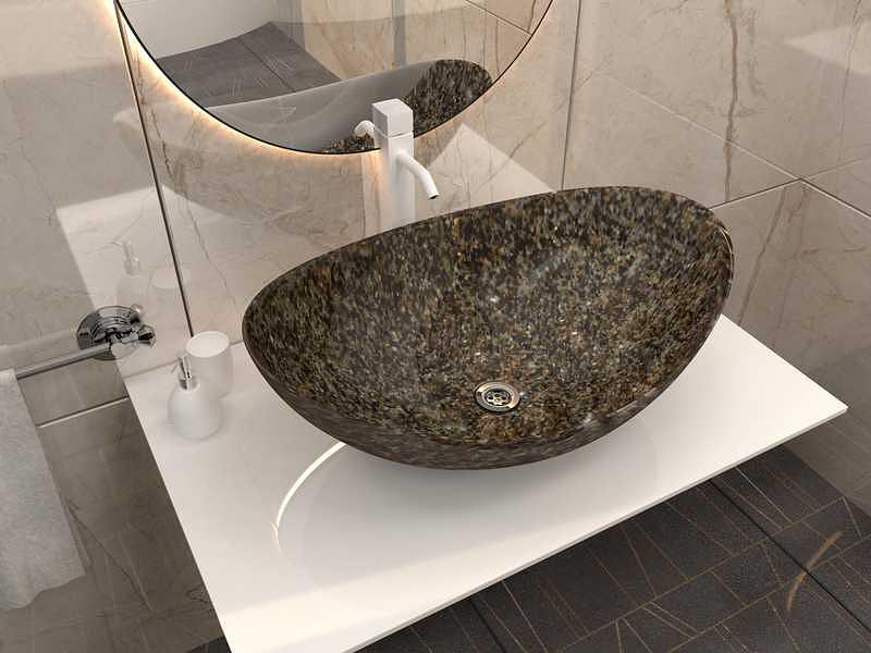 Раковина накладная для ванной комнаты Марко «Ореол камушки» ОПТ фото 2