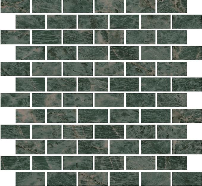 Декор Kerama Marazzi Эвора мозаичный зеленый глянцевый 300x320 фото 1