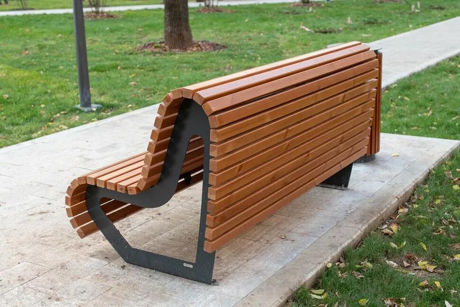 Металлическая скамейка парковая «Новая волна» ОПТ фото 3