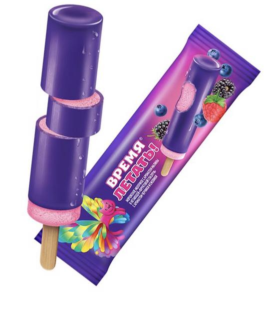 Мороженое эскимо «Время летать!» с малиной 55 гр, опт фото 1