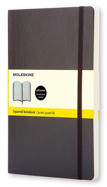 Блокнот Moleskine CLASSIC SOFT QP617 Large 130х210мм 192стр. клетка мягкая обложка черный фото 1