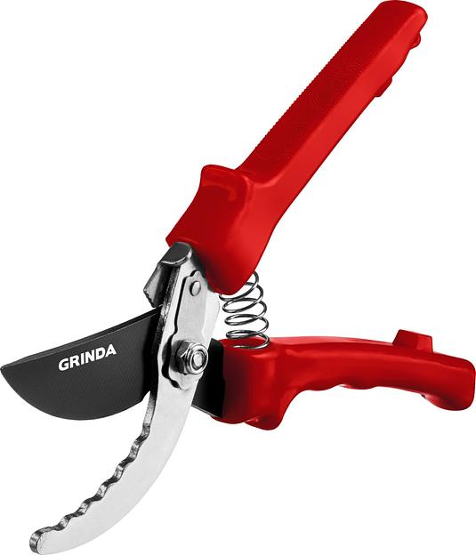 GRINDA G-31, 200 мм, закаленные лезвия, тефлоновое покрытие, зубцы на лезвии, пластиковые рукоятки, плоскостной секатор (40210) фото 4