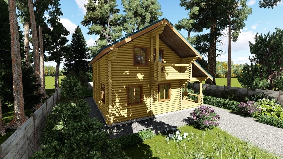 Проект дома из бревна «Ушаков» фото 1