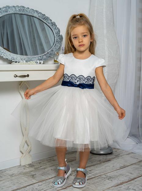 Платье для девочки Энди нарядное, молочное, 22-208_1, опт фото 3