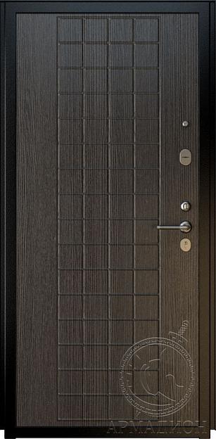 Дверь входная железная «Порто» муар чёрный/венге лайн фото 2