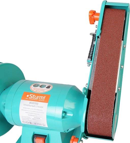 Sturm! BG61150 Точильный дисково-ленточный станок Sturm!,150 мм, 50х686, 350 Вт, АДАПТ.Д.ЗАТОЧКИ СВЕРЛ [BG61150] фото 7