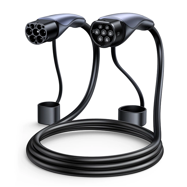 Подключаемый гибридный кабель для быстрой зарядки электромобиля с сумкой UGREEN EV708 (25833) Тип 2 32A/ 22 кВт/5м Electric Vehicle Charging Cable 22kW 32A. Цвет: черный/серый фото 1