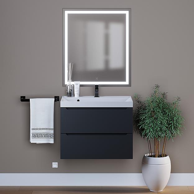 Тумба под раковину для ванной Uperwood Tanos 70 см, подвесная, черная матовая фото 4