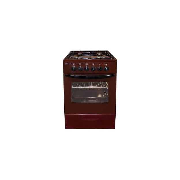 Газовая плита Лысьва ЭГ 401 МС-2у, электрическая духовка, без крышки, сталь, коричневый фото 1