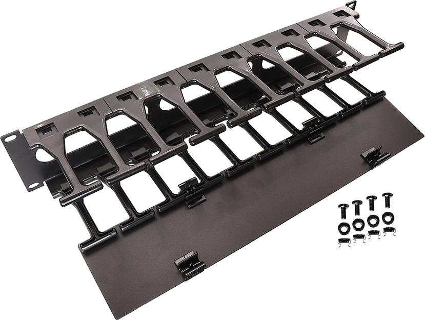 Кабельный органайзер горизонтальный Lanmaster LAN-ORG-PF/S-2U односторонний пальцы 2U шир.:19" фото 4