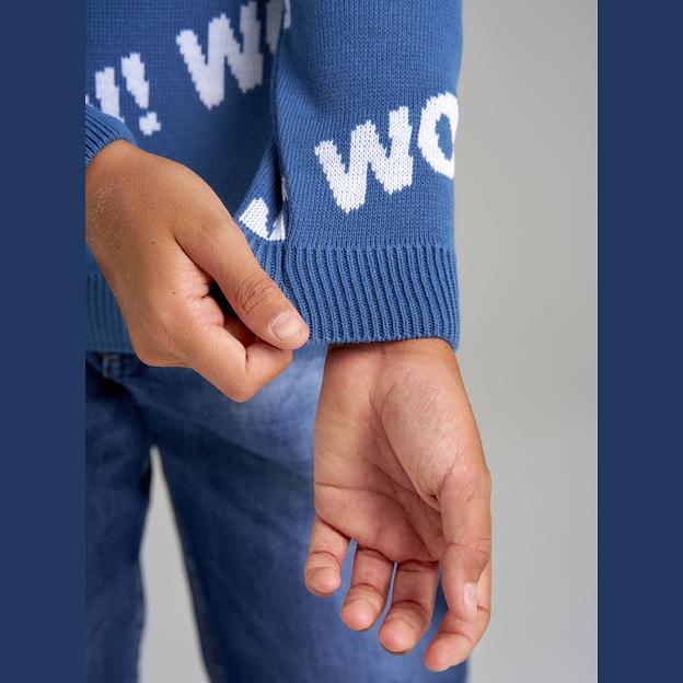 Джемпер «Вау» синий, для мальчиков ОПТ фото 10