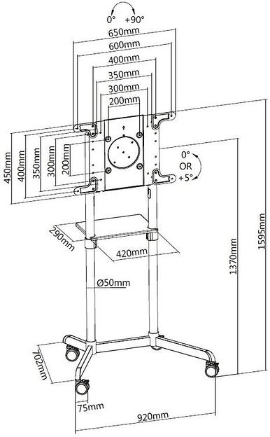 Кронштейн DSM-P566 Мобильная стойка для Samsung WM55 и WM65 фото 6