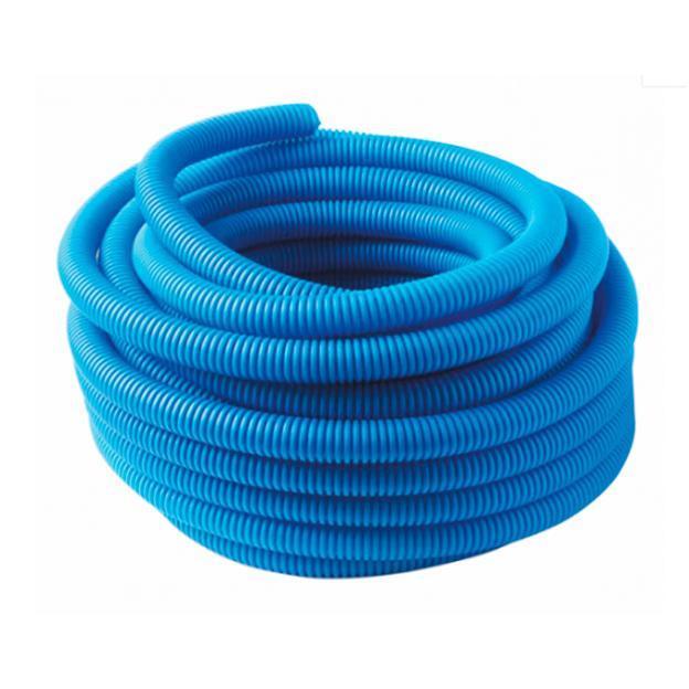 Труба гофрированная MVI Ду25 (внутр.21мм), синяя (бухта 50м) фото 1