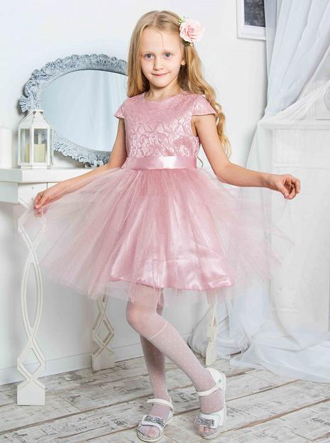 Платье для девочки Энди нарядное, пепельная пудра, 21-184, опт фото 3