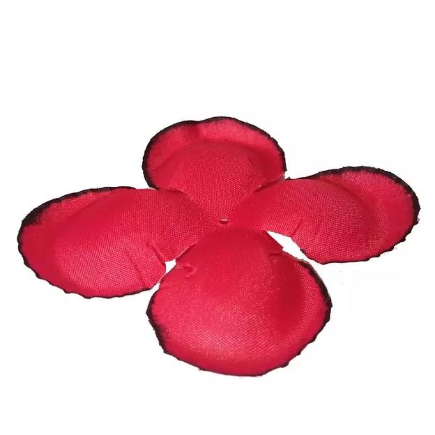 Заг-ка для розы бархатной YZ-76 красной с кантом 2-ой слой 4-кон. круглый 10,3-12см 804шт/кг фото 1