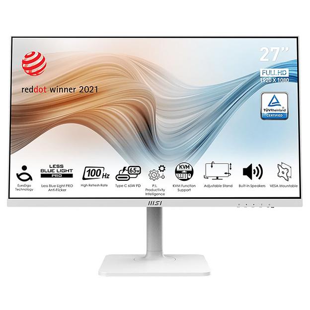 Монитор MSI 27" Modern MD272XPW белый IPS LED 16:9 HDMI M/M матовая HAS Piv 300cd 178гр/178гр 1920x1080 100Hz DP FHD USB 5.6кг фото 1