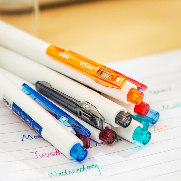 Ручка гелев. автоматическая Deli EG22-PR белый/фиолетовый d=0.5мм фиол. черн. фото 2