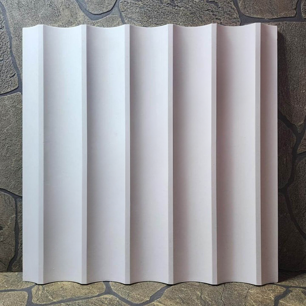 Панель гипсовая 3D премиум «Волна ровная» 500×500 мм фото 1