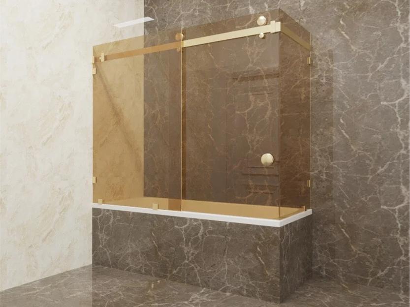 Душевое ограждение двухстенное прямоугольное КазСтекло КС-170К тонированное бронза фото 1