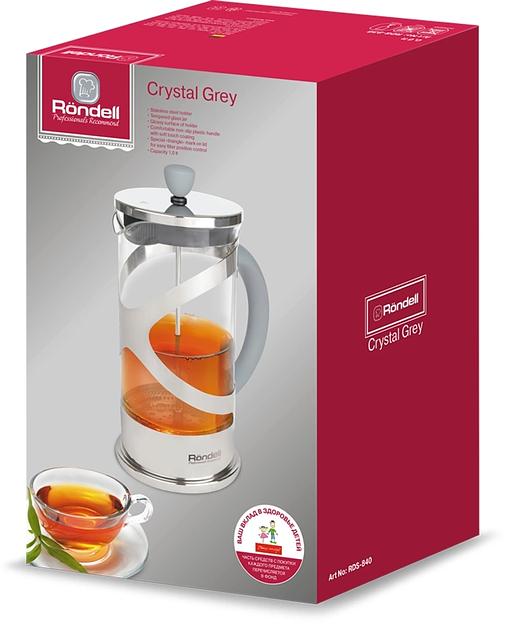 Френч-пресс Rondell Crystal Grey RDS-840 1л серый фото 4
