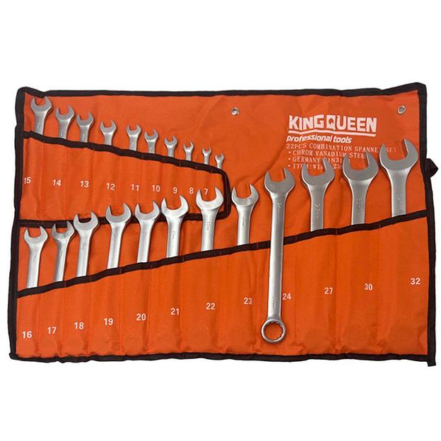 Набор комбинированных ключей 22шт  6-32 KINGQUEEN в сумке 22PCS6-32MM фото 1