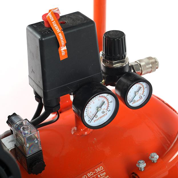 Компрессор поршневой Patriot WO 80-360 безмасляный 80л 2200Вт оранжевый фото 6