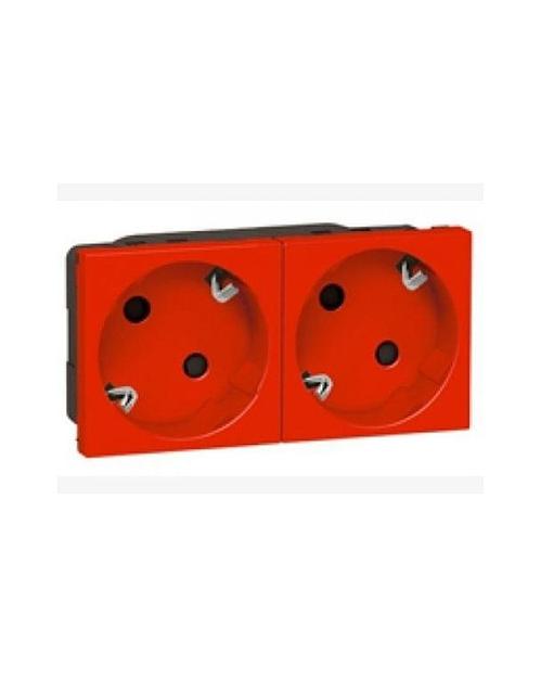 Розетка Legrand 077272 2х2к+З Нем.Ст. 45 (Крас.) фото 1
