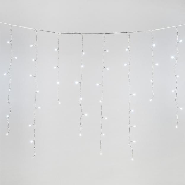 Бахрома светодиодная с эффектом мерцания 2м Соединяемая 100 светодиодов Провод прозрачный ULD-B2007-100/TTK WHITE IP44 фото 4
