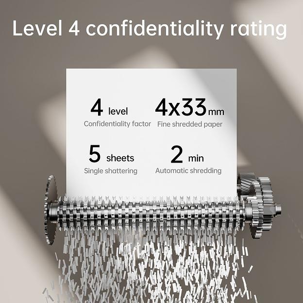 Шредер Deli ET014 черный с автоподачей (секр.P-4) фрагменты 5лист. 10лтр. пл.карты фото 5