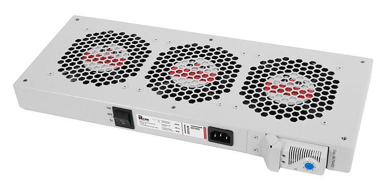 Модуль вентиляторный Rem (R-FAN-3T) 3 вент. с термостатом серый (упак.:1шт) фото 1