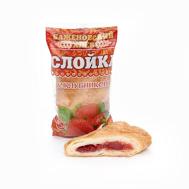 Слойка с фруктовой начинкой «Клубника» 90 г, опт фото 1