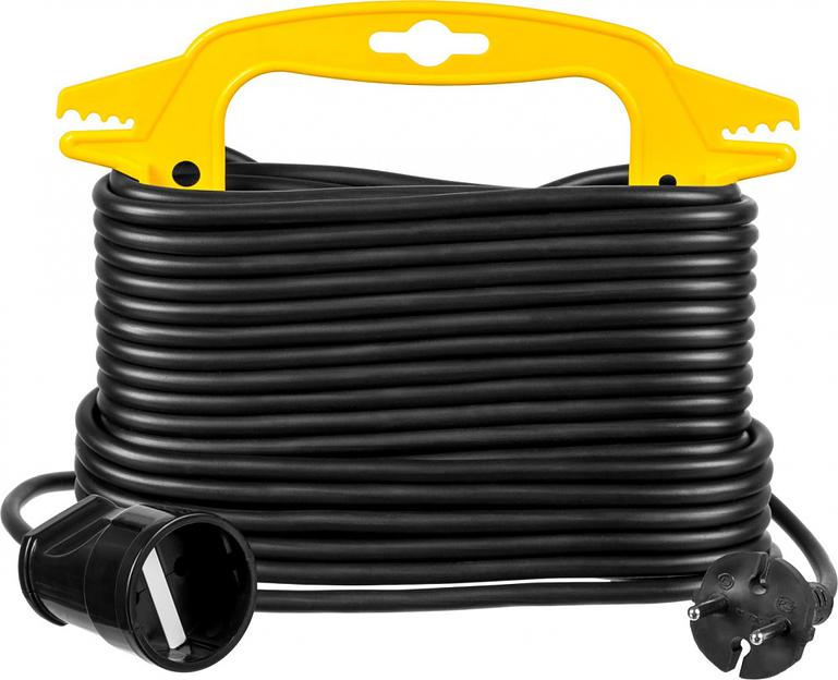 Удлинитель силовой Stayer 55014-15_z01 2x0.75кв.мм 1розет. 15м ПВС пласт.рамка черный фото 1