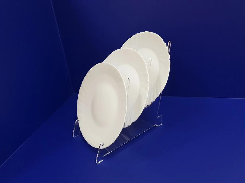 Подставка для декоративных тарелок тройная горка. фото 5