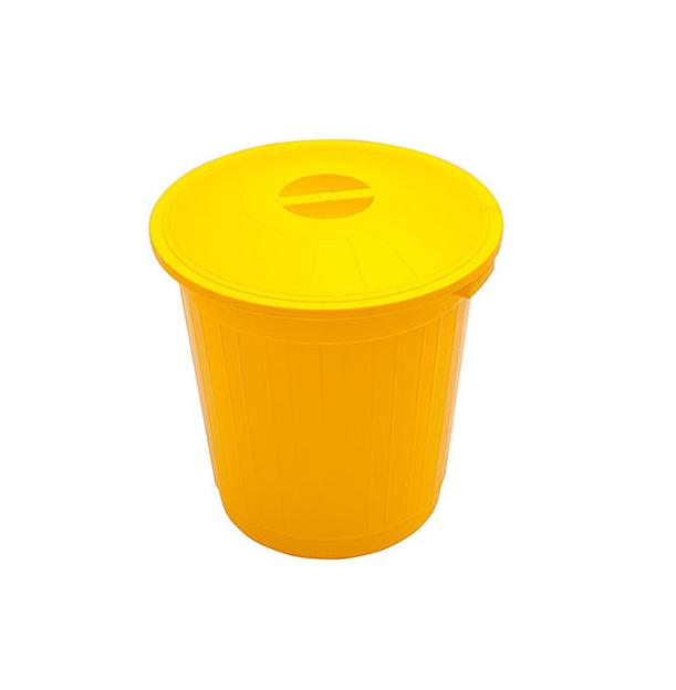 Бак пластиковый с крышкой 50 л желтый фото 1