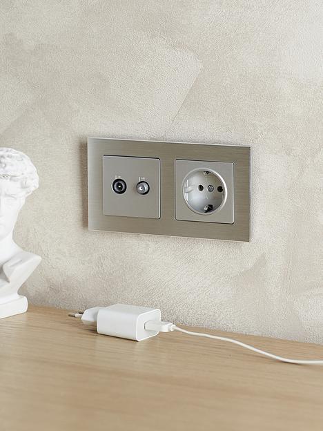 BRITE Рамка 2 поста РУ-2-1-БрА металл алюминий фото 6